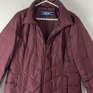 Lands' End Burgendy SIZE S (6-8) Winter Coat